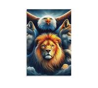 DHBANEIOK Lion Poster Artwork Giclee Canvas Prints Modern Wall Art Picture Wall Hanging for Dining Room Kitchen Home Office Decor 24x36inch(60x90cm)