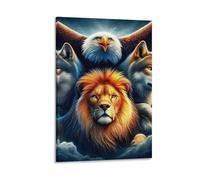 DHBANEIOK Lion Wall Decor Poster Canvas Prints Picture Modern Wall Art Picture Wall Hanging for Office Gym Living Room Decor 08x12inch(20x30cm)
