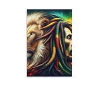 DHBANEIOK Lion Wall Decor Poster Giclee Canvas Prints Modern Wall Art Picture Wall Hanging for Office Gym Living Room Decor 24x36inch(60x90cm)