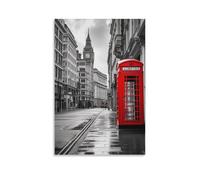 DHBANEIOK London Street Scene Paintings Canvas Wall Art Bedroom Wall Decor Canvas Prints Artwork for Living Room Wall Decorations Home Decor 24x36inch(60x90cm)
