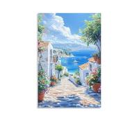 DHBANEIOK Mediterranean Alley_1 Poster Artwork Giclee Canvas Prints Modern Canvas Wall Art Picture Wall Hanging for Home Decorations 12x18inch(30x45cm)