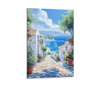 DHBANEIOK Mediterranean Alley_1 Wall Decor Poster Giclee Canvas Prints Modern Wall Art Picture Wall Hanging for Living Room Home Decorations 20x30inch(50x75cm)