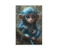 DHBANEIOK Monkey Wall Art Canvas Print Painting Wall Decor Set of Ornaments for Walls Bedroom Living Room 08x12inch(20x30cm)