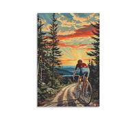 DHBANEIOK Mountain Cycling Paintings Canvas Wall Art Bedroom Wall Decor Canvas Prints Artwork for Living Room Wall Decorations Home Decor 24x36inch(60x90cm)
