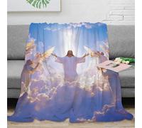 DHBANEIOK Mythical Jesus Theme Blanket 3D Design Bed Blanket Bedding Decorative Super Soft Warm Bed Blanket for Home Couch Bed Sofa Livingroom Office 80x90inch(200x230cm)