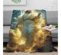 DHBANEIOK Mythical Jesus Theme Blanket Stylishbed Blanket 3D Printed Bedding Decorative Super Soft Warm Bed Blanket for Sofa Couch Chair Adult Kids 80x90inch(200x230cm)