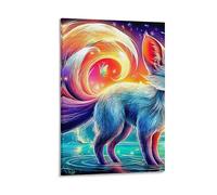 DHBANEIOK Nine-tailed Fox (22)_1 Wall Decor Poster Canvas Prints Picture Modern Wall Art Picture Wall Hanging for Living Room Bedroom Home Decorations 16x24inch(40x60cm)