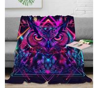 DHBANEIOK Owl Theme Blanket Stylishbed Blanket 3D Printed Bedding Decorative Super Soft Warm Bed Blanket For Living Room for Bed Couch Blanket Adult Kids 50x60inch(127x152cm)