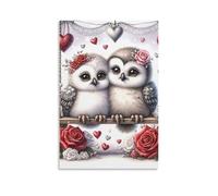 DHBANEIOK Owls in Love Poster Artwork Giclee Canvas Prints Modern Wall Art Picture Wall Hanging for Living Room Bedroom Home Decorations 12x18inch(30x45cm)