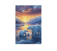 DHBANEIOK Polar Bear Wall Art Canvas Print Painting Wall Decor Set of Ornaments for Walls Bedroom Living Room 24x36inch(60x90cm)