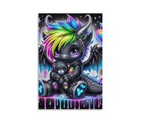 DHBANEIOK Rainbow Dragon Poster Artwork Giclee Canvas Prints Modern Canvas Wall Art Picture Wall Hanging for Home Decorations 20x30inch(50x75cm)