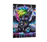 DHBANEIOK Rainbow Dragon Wall Decor Poster Canvas Prints Picture Modern Canvas Wall Art Picture Wall Hanging for Home Decorations 08x12inch(20x30cm)