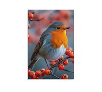 DHBANEIOK Robin Art - The Canvas Prints of Reproduction Artwork Pictures on Canvas Wall Art for Home Office Decorations 12x18inch(30x45cm)