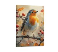 DHBANEIOK Robin Bird Print, Canvas Wall Art, Pictures for Living Room And Bedroom, Prints for Special Occasions 16x24inch(40x60cm)
