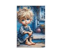 DHBANEIOK Sad Child Sitting Poster Artwork Giclee Canvas Prints Modern Canvas Wall Art Picture Wall Hanging for Living Room Home Decorations 20x30inch(50x75cm)