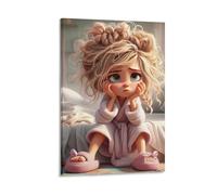 DHBANEIOK Sad Girl in Robe Poster Artwork Giclee Canvas Prints Modern Wall Art Picture Wall Hanging for Living Room Home Decorations 16x24inch(40x60cm)
