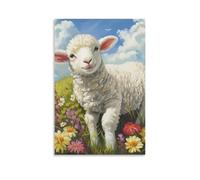 DHBANEIOK Sheep Wall Art Canvas Print Painting Wall Decor Set of Ornaments for Walls Bedroom Living Room 08x12inch(20x30cm)