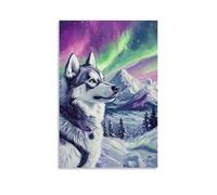 DHBANEIOK Siberian Husky Canvas Wall Art Customised Personalised Photo on Canvas for Bedroom Room Picture Digitally Printed 12x18inch(30x45cm)