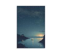 DHBANEIOK Sky And Sea Print, Canvas Prints, Framed Wall Art for Bedroom & Living Room, Modern Home Decor Print for Special Occasions 20x30inch(50x75cm)