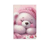 DHBANEIOK Sleeping Bear Poster Artwork Canvas Prints Picture Modern Canvas Wall Art Picture Wall Hanging for Office Gym Living Room Decor 20x30inch(50x75cm)