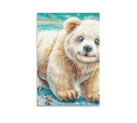 DHBANEIOK Sleeping Bear Wall Decor Poster Canvas Prints Picture Modern Canvas Wall Art Picture Wall Hanging for Home Decorations 24x36inch(60x90cm)