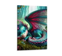 DHBANEIOK Sleeping Dragon Wall Decor Poster Canvas Prints Picture Modern Canvas Wall Art Picture Wall Hanging for Bathroom Wall Decor 08x12inch(20x30cm)