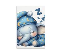 DHBANEIOK Sleeping Elephant Poster Artwork Canvas Prints Picture Modern Canvas Wall Art Picture Wall Hanging for Living Room Bedroom Home Decorations 12x18inch(30x45cm)