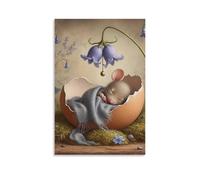 DHBANEIOK Sleeping Mouse Egg_1 Poster Artwork Canvas Prints Picture Modern Canvas Wall Art Picture Wall Hanging for Office Gym Living Room Decor 08x12inch(20x30cm)