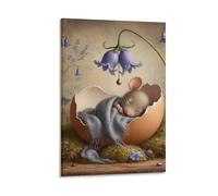 DHBANEIOK Sleeping Mouse Egg_1 Wall Decor Poster Canvas Prints Picture Modern Wall Art Picture Wall Hanging for Living Room Bedroom Home Decorations 08x12inch(20x30cm)
