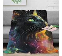DHBANEIOK Space Cat Gaming Blanket 3D Design Bed Blanket Bedding Decorative Super Soft Warm Bed Blanket for Home Couch Bed Sofa Livingroom Office 50x60inch(127x152cm)