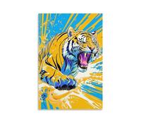 DHBANEIOK Tiger Art - The Canvas Prints of Reproduction Artwork Pictures on Canvas Wall Art for Home Office Decorations 24x36inch(60x90cm)
