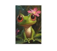 DHBANEIOK Tree Frog Wall Art Canvas Print Painting Wall Decor Set of Ornaments for Walls Bedroom Living Room 16x24inch(40x60cm)