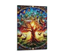 DHBANEIOK Tree of Life Wall Decor Poster Canvas Prints Picture Modern Canvas Wall Art Picture Wall Hanging for Home Decorations 16x24inch(40x60cm)
