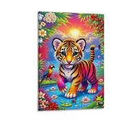 DHBANEIOK Tropical Wildlife 3D Printed Canvas Wall Art, Waterproof, Easy to Hang Decor nan
