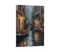 DHBANEIOK Venice Water City Canvas Print Colourful Wall Art -Modern Room Bedroom Piece Home Decor Interior Design 16x24inch(40x60cm)