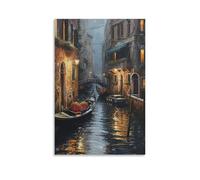 DHBANEIOK Venice Water City Print, Canvas Art, Framed Wall Decor for Living Room, Bedroom, Kitchen, Office, Bathroom, Dining Room, Hallway, Modern Home Decor, 16x24inch(40x60cm)