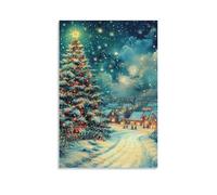 DHBANEIOK Wall Art Christmas Tree Paintingon Canvas Wall Decor Paintings Artwork on Canvas Pictures Paintings Home Decor for Bedroom Living Room Decor 08x12inch(20x30cm)