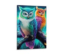 DHBANEIOK Winter Owls Poster Artwork Giclee Canvas Prints Modern Canvas Wall Art Picture Wall Hanging for Home Decorations 20x30inch(50x75cm)