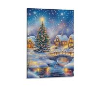 DHBANEIOK Winter Wonderland Lights Poster Artwork Giclee Canvas Prints Modern Canvas Wall Art Picture Wall Hanging for Bedroom Living Room Decor 08x12inch(20x30cm)