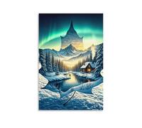 DHBANEIOK Winter Wonderland Poster Artwork Giclee Canvas Prints Modern Wall Art Picture Wall Hanging for Home Decorations 16x24inch(40x60cm)