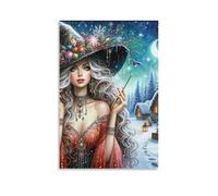 DHBANEIOK Witch Winter Wonderland Wall Decor Poster Giclee Canvas Prints Modern Wall Art Picture Wall Hanging for Living Room Bedroom Home Decorations 08x12inch(20x30cm)