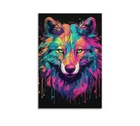 DHBANEIOK Wolf Art Canvas Prints of Modern Stretched Giclee Artwork Pictures Paintings on Canvas Wall Art for Bedroom Home Office Decorations 12x18inch(30x45cm)