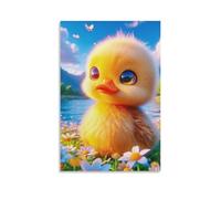 DHBANEIOK Yellow Duck Poster Artwork Canvas Prints Picture Modern Canvas Wall Art Picture Wall Hanging for Home Decorations 08x12inch(20x30cm)
