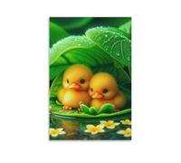 DHBANEIOK Yellow Duck Poster Artwork Canvas Prints Picture Modern Wall Art Picture Wall Hanging for Bathroom Wall Decor 12x18inch(30x45cm)