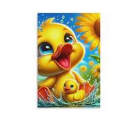 DHBANEIOK Yellow Duck Poster Artwork Canvas Prints Picture Modern Wall Art Picture Wall Hanging for Living Room Bedroom Home Decorations 12x18inch(30x45cm)