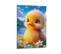 DHBANEIOK Yellow Duck Poster Artwork Giclee Canvas Prints Modern Canvas Wall Art Picture Wall Hanging for Office Gym Living Room Decor 24x36inch(60x90cm)