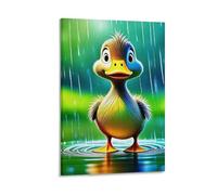 DHBANEIOK Yellow Duck Poster Artwork Giclee Canvas Prints Modern Canvas Wall Art Picture Wall Hanging for Dining Room Kitchen Home Office Decor 16x24inch(40x60cm)