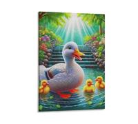 DHBANEIOK Yellow Duck Poster Artwork Giclee Canvas Prints Modern Canvas Wall Art Picture Wall Hanging for Living Room Home Decorations 08x12inch(20x30cm)
