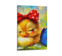 DHBANEIOK Yellow Duck Poster Artwork Giclee Canvas Prints Modern Canvas Wall Art Picture Wall Hanging for Bathroom Wall Decor 12x18inch(30x45cm)