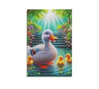 DHBANEIOK Yellow Duck Poster Artwork Giclee Canvas Prints Modern Wall Art Picture Wall Hanging for Home Decorations 16x24inch(40x60cm)